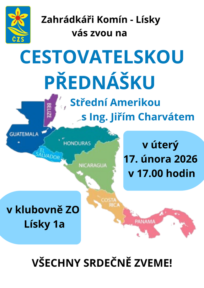 Leták k akci s obrázkem mapy střední Ameriky